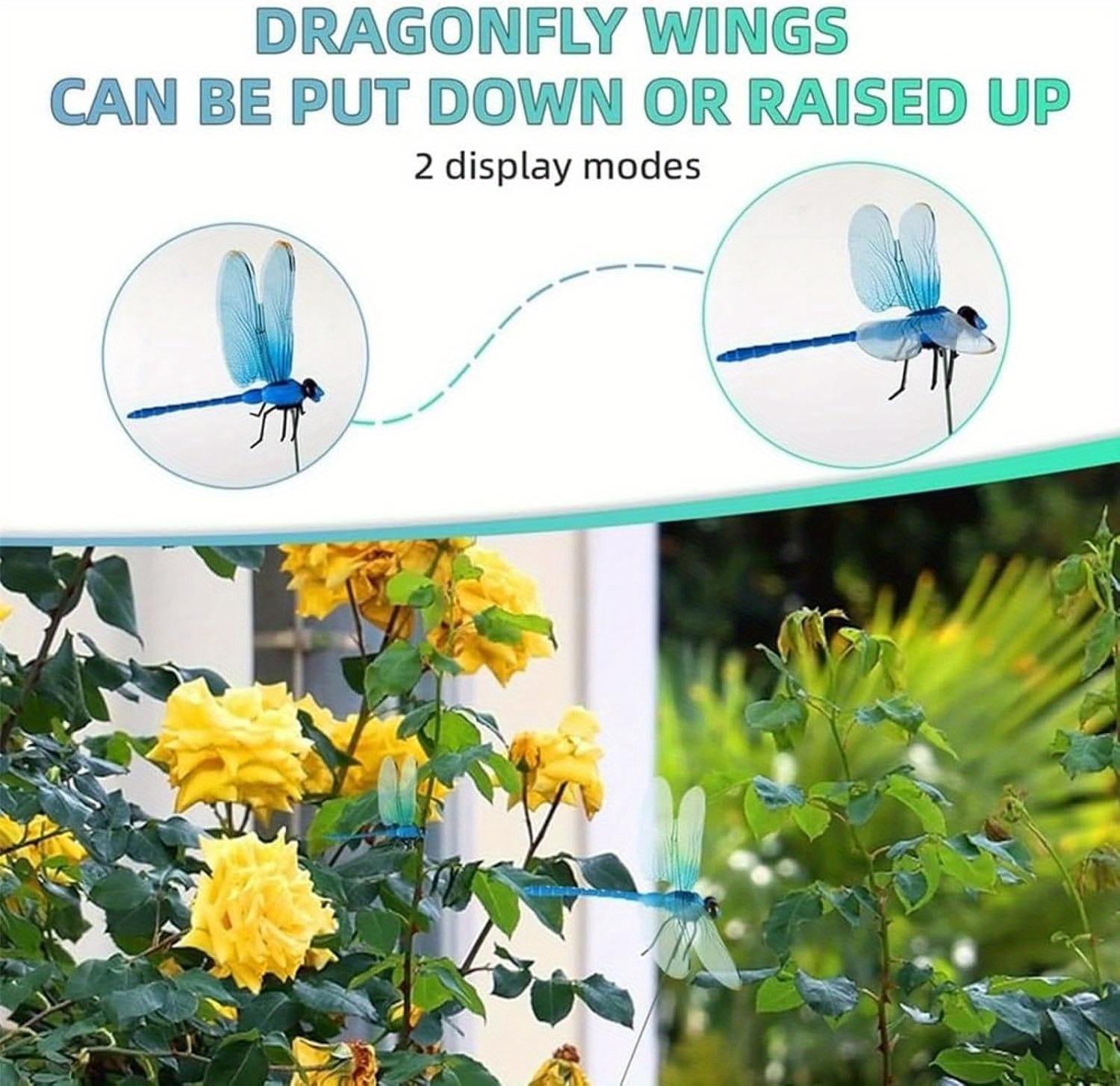 4/8/12PCS Dragonfly Hat Clip Bug Repellent,Outdoorhat Clip on Fake Dragonfly Rod clipfor Bug Repellent, 3D Dragonfly GardenStakes Decor, Multicolor Waterproof, EasyAttachment for indoor Outdoor Mosquito repellent DRAGONFLY