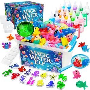 【Deals For You Days】Magic Water Elf Toy Kit – Squishies for Kids, 20 Gels & Molds, Magic Gel Water Pets Sensory DIY Craft Kit, Party Favors & Gifts for Kids Ages 3+
