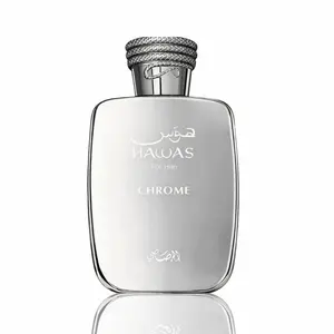 Rasasi Hawas Chrome Scented EDP Perfume for Men, 3.4 oz-100 ml Citrus, Fresh Spicy, Green Aroma Eau De Parfum Fragrance