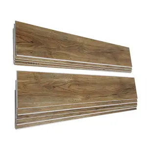 Fixturedisplays Luxury Chiselled Wood Grain Vinyl Flooring Tiles Interlocking Flooring  10 Case/100 Sheets 48" X 7" Wood-Look Planks 23 Square Feet 15762