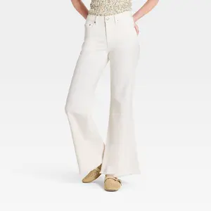 Women's Low-Rise Relaxed Denim Flare Jeans - Universal Thread White 4