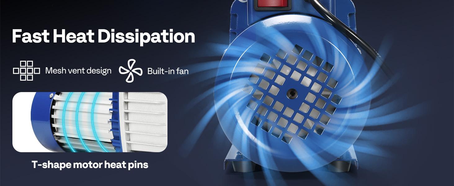 VIVOHOME 1/2 HP 5 CFM 2 Stage A2L HVAC Vacuum Pump, Sparkless Motor for R32 R1234yf R454B R134a R22 R410a Systems, Auto AC Vacuum Pump for Air Conditioner Servicing with 2 Oil Bottles VIVOHOME 1/2 HP 5 CFM 2 Stage A2L HVAC Vacuum Pump, Sparkless Motor for R32 R1234yf R454B R134a R22 R410a Systems, Auto AC Vacuum Pump for Air Conditioner Servicing with 2 Oil Bottles