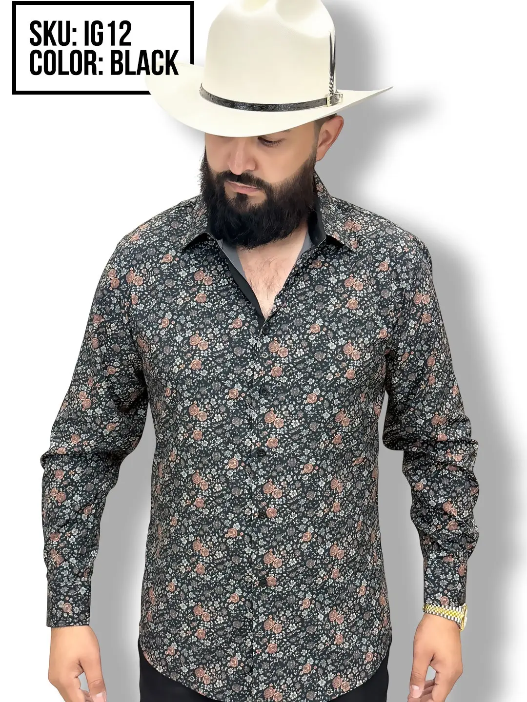 Rocco - (Black)GDL Clothing Mens Shirt