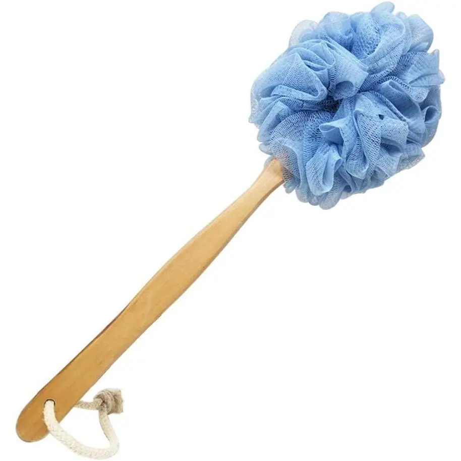 Back Scrubber for Shower & Body, Long Handle Bath Brush with Loofah Sponge, Exfoliating Shower Brush for Men and Women