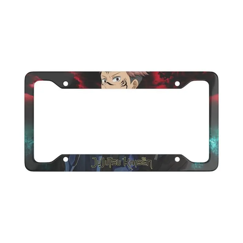 Sukuna License Plate Frame, Otaku Car Accessory – Unique Anime Tag Made of High-Quality Metal