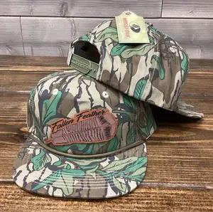 Mossy Oak Greenleaf Leather Turkey Feather Patch SnapBack