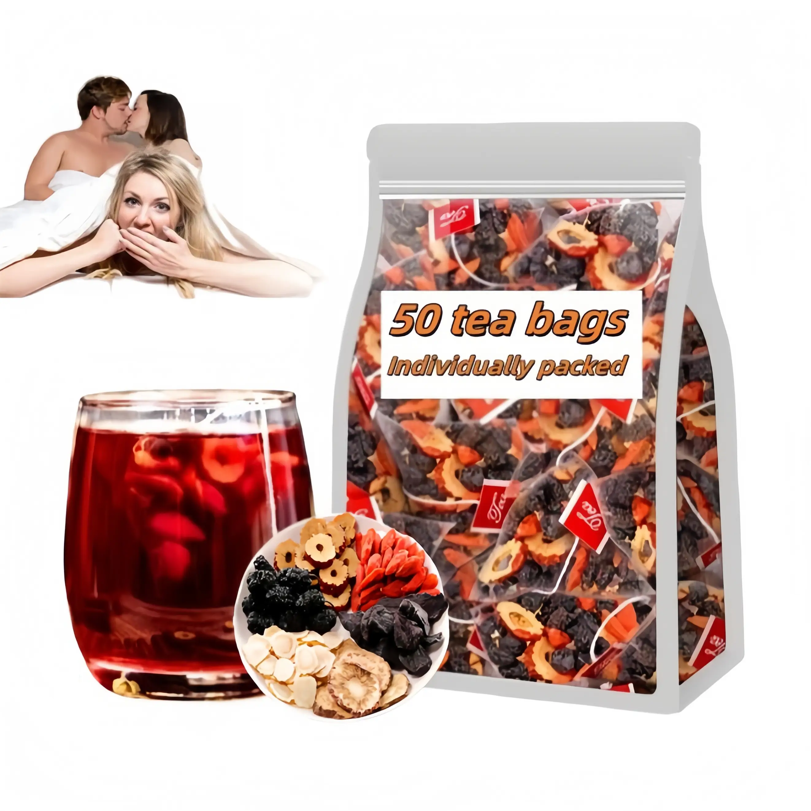 Kidney Tea Formula Ginseng Five Treasures Tea, Organic Kidney Cleanse Detox Tea, Natural Chinese Herbal Health Kidney Tea for Men & Women - Beverage