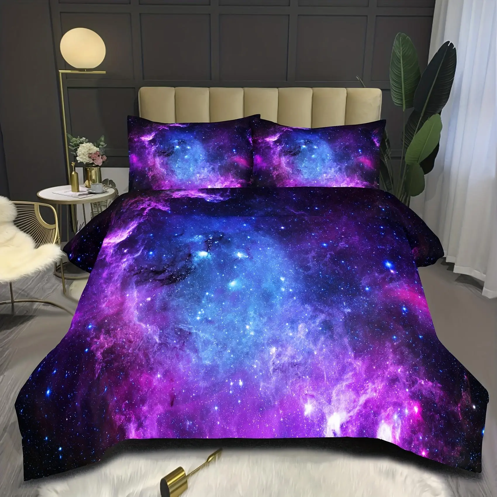1 Set Multi-size Starry Sky Pattern Duvet Cover & Pillowcase Set, Soft Comfortable Duvet Cover Set Without Filler, Suitable for Home Bedroom, Room Dec
