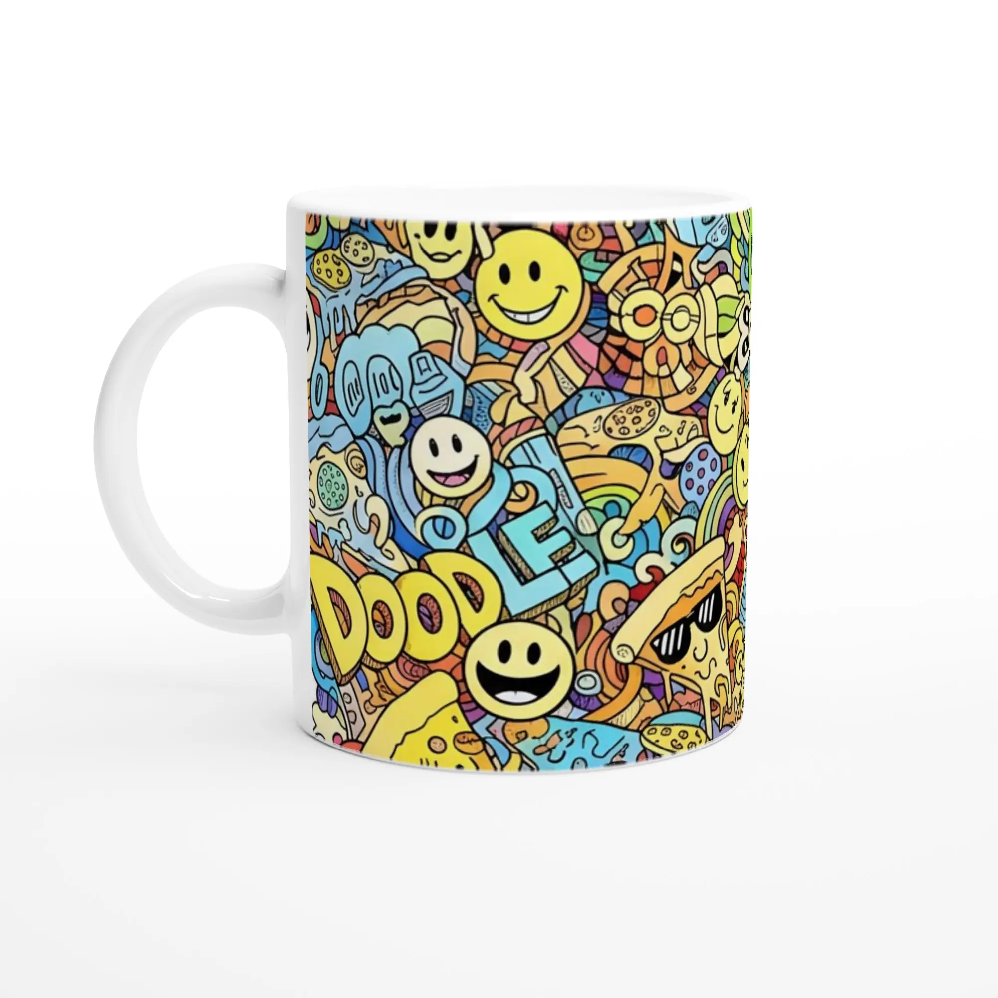 Doodle & Graffiti Mug | White 11oz Ceramic Mug