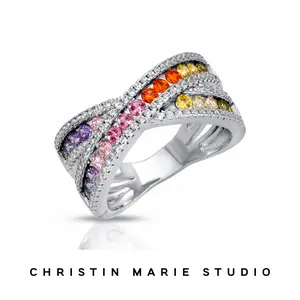 Criss Cross Ring (Multicolor/Silver) Criss Cross Ring (Multicolor/Silver)