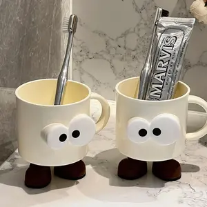 Cartoon Big Eyes Expression Mouthwash Cup Creative Adults Children Brushing Cup Plastic Cup Toothbrush Cup Bathroom Accessories