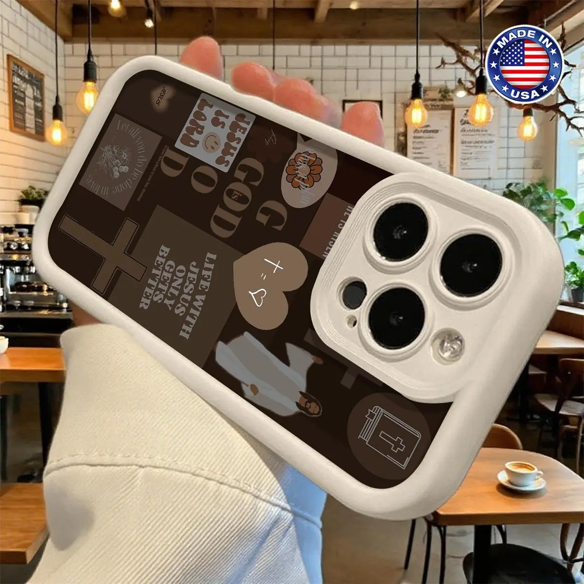 Vintage Christian Cross Jesus Collage Aesthetic Smartphone Case, Slim Shockproof Anti-Drop Durable TPU Cover for iPhone 17 16 15 14 Pro Max 13 12 11 XR XS Plus Air, Handheld Cellphone Devices Accessories