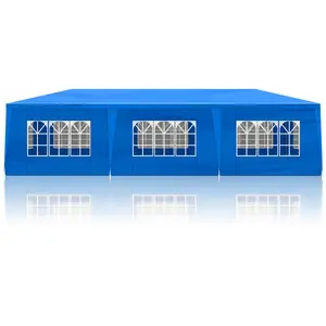 10x30 Blue Outdoor Party Tent with 8 Removable Sidewalls Outdoor Tents for Parties Gazebo Canopy Tent Event Tent for Wedding, Birthday, Garden Parties and Backyard Patio BBQ Camping