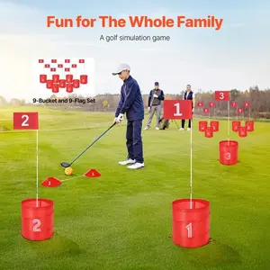 Backyard Golf Game, 9 Hole Golf Course, Golf Game Practice Games, Golf Chipping Game for Family, Adults and Kids, Portable Outdoor Yard Golf Game for Lawn, Yard, Camping, Park, Beach