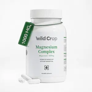 Wild Crop Magnesium Complex 1000mg | 8-in-1 Magnesium Forms | High Absorption | Full Support for Energy, Muscles, Bones & Nerves | 90 Vegetarian Capsules