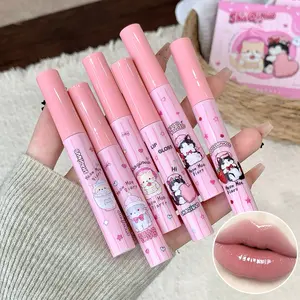 6pcs Mirror Lip Gloss Set, Long-Lasting Moisturizing Lip Color, Cute Girl Makeup Gift Box, Perfect for Holidays