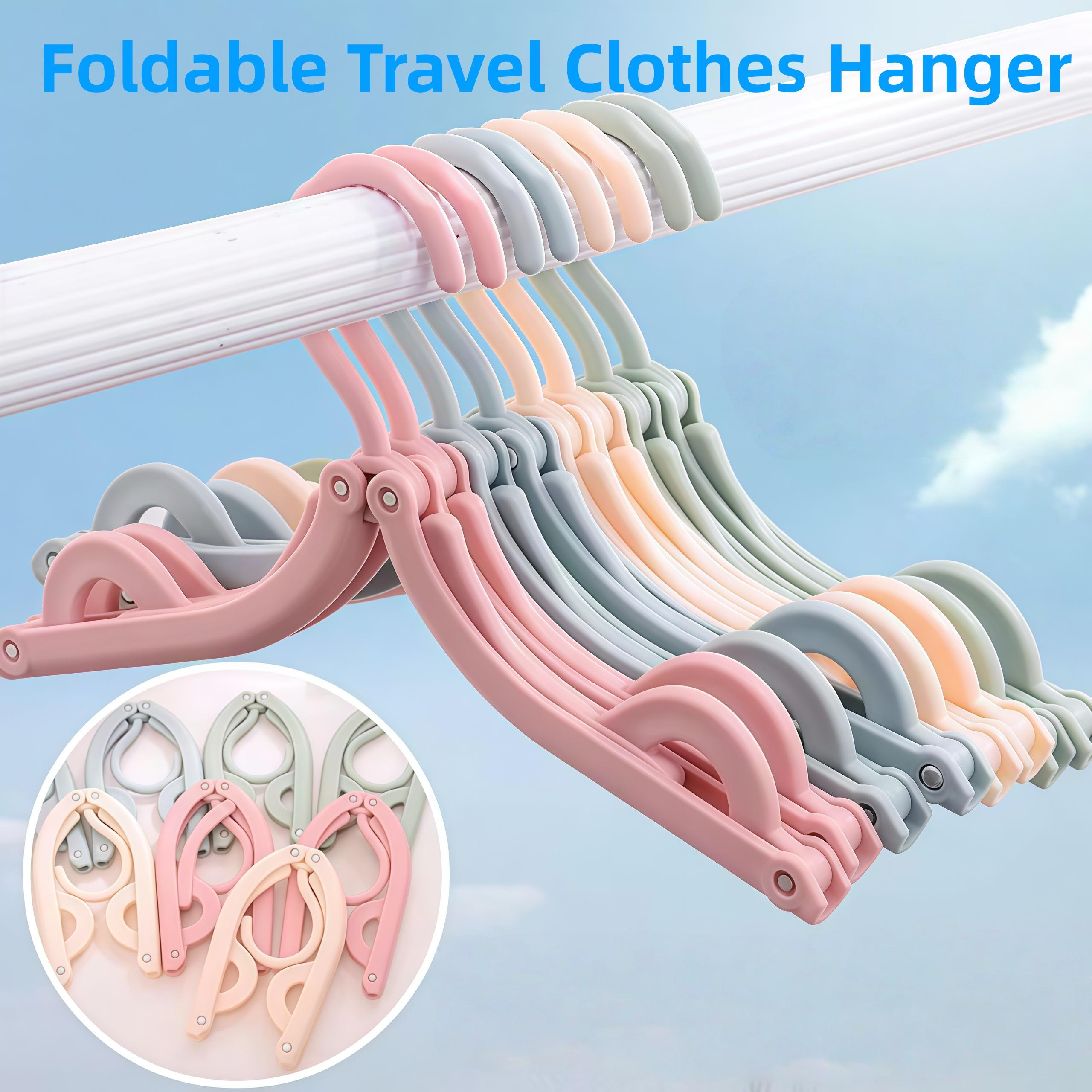 Portable Foldable Multifunctional Clothes Hanger, 10pcs Anti-slip Design, Collapsible Clothes Hanger for Home, Clothes Organizer, Space Saving Hanger, Folding Hangers, Hanger Accessories-MM1