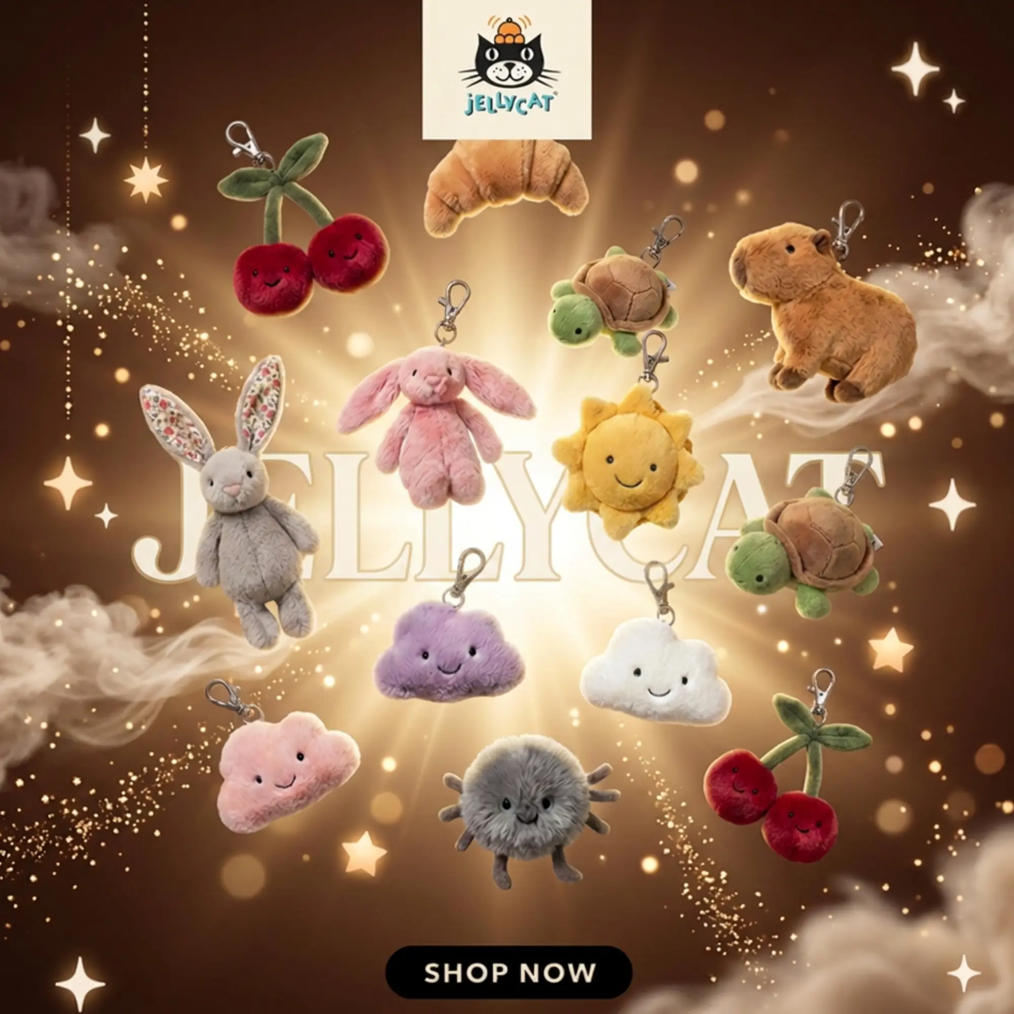Genuine JellyCat keychain, super soft, smooth and beautiful.