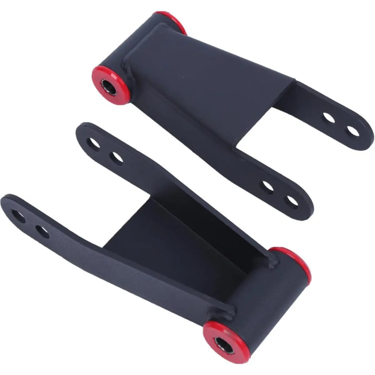 HECASA 2"-3" Iron Bolt-On Adjustable Rear Drop Shackles Leveling Kit for 2004-2014 Ford F-150 2WD - Black Rear Lowering Shackles-TK