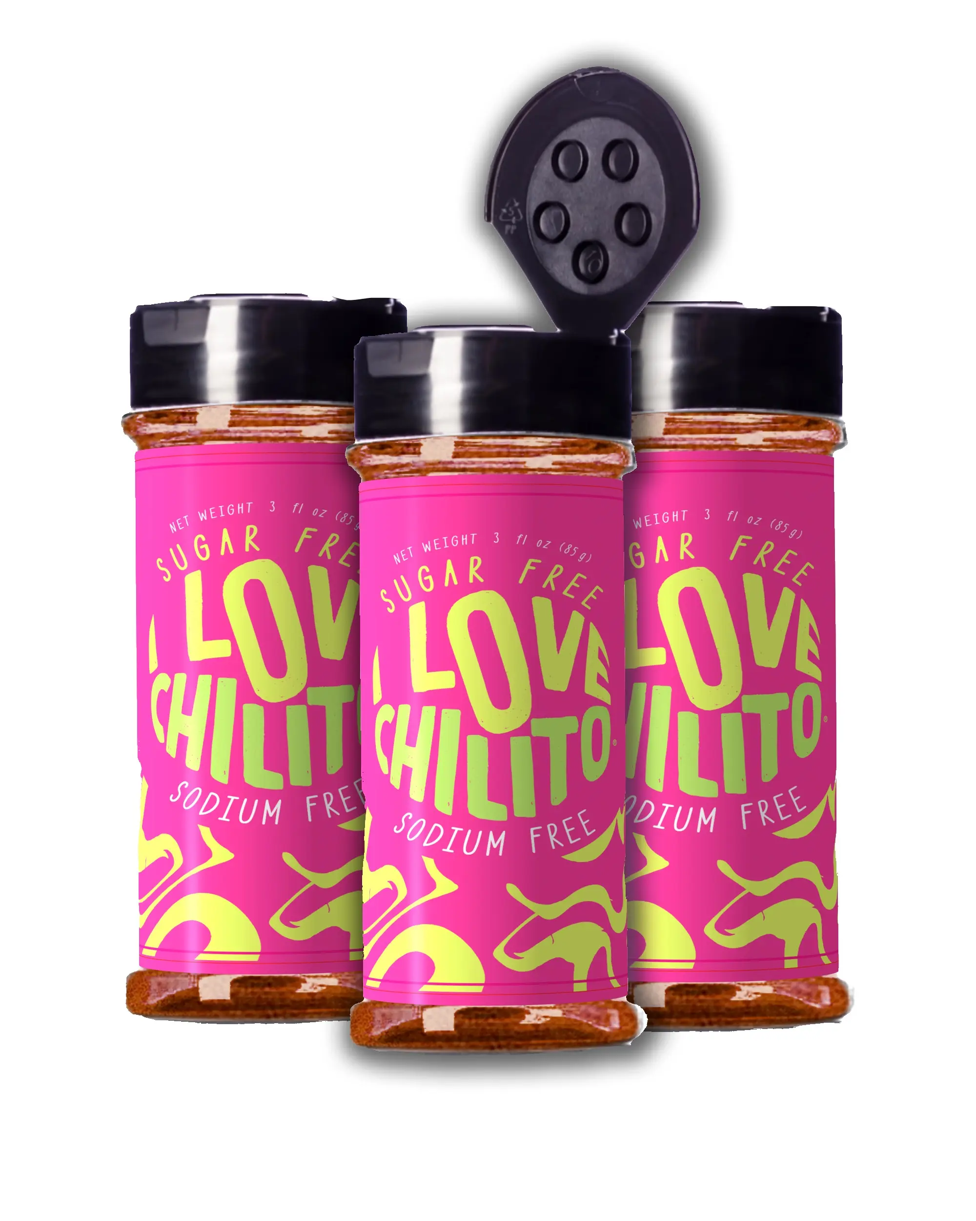 Sugar Free Chilito Candy Powder x 3 - Sodium Free Per Serving - Chamoy Seasoning - Sweet & Spicy Mexican Candy Flavor Seasoning - I Love Chilito