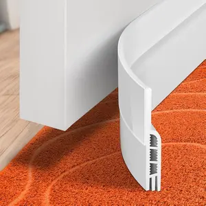 Pack of 2 Door Draft Stopper Under Door Draft Blocker Insulator 40x2in White Strong Adhesive Noise Stopper Energy Efficient Weather Stripping