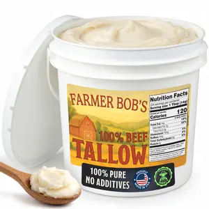 Farmer Bob's Beef Tallow for Cooking - Ideal for Deep Frying & Soap Making - Grass Fed - Bulk Cooking & Baking - Natural, Versatile Culinary Fat - Perfect for Kitchens & Home Chefs