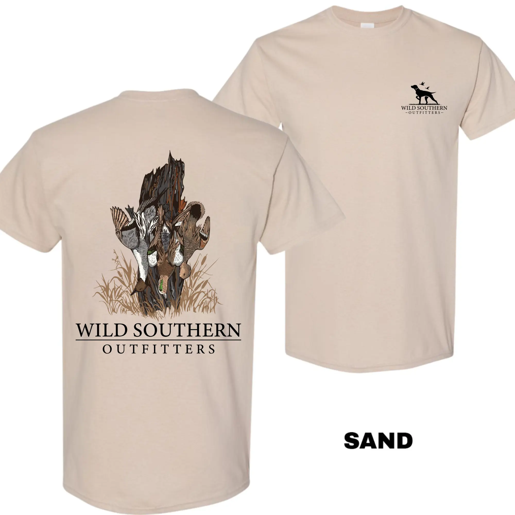 Wild Southern Outfitters Mixed Duck Hunting T-Shirt, Double-Sided Graphic Tee, Casual Wear for Men and Women