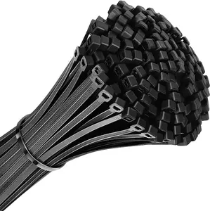 "INSTANT SAVINGS" Zip Ties Cable 100Pcs Heavy Duty Nylon Ties, 8" Black Wire Twist Zipties with Self-Locking Tie Wraps for Indoor Outdoor Home Improvement
