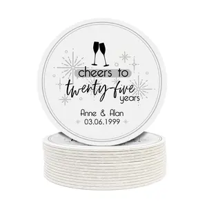 Cheers to Twenty-Five Years Wedding Anniversary Coasters
