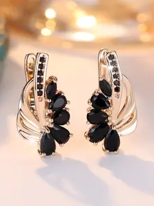 Elegant Artificial Gemstone Flower Earrings for Women & Girls Hoop Design, Exquisite Trendy Ear Cuff, Fashionable Jewelry for Women for Daily & Party Decoration, High Quality Earrings