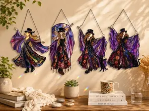 Stevie Nicks Vintage Mystic Muse Flat Acrylic Ornament, Fleetwood Mac Inspired Colorful Suncatcher, Music Band Fan Home Décor Gift Lightweight