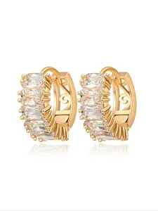 Cubic Zirconia Ring Earrings, Elegant Women's Jewelry, Perfect for Parties and Daily Wear, Stylish Accessory for Women