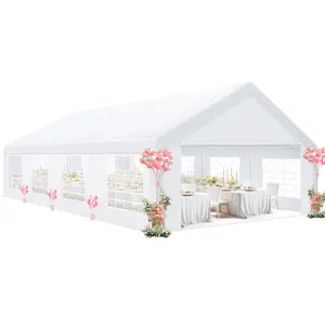 COBIZI  20’ x 30’ Heavy-Duty Party Tent, includes 6 removable side walls and 4 built-in sandbags; large commercial wedding tent, sunshade, waterproof