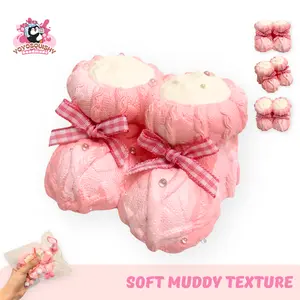 YOYOSQUISHY Pink Boots Taba Squishy Toy Cozy Adorable Food-Grade Silicone Soft Muddy Texture Stress Relieving Accessory