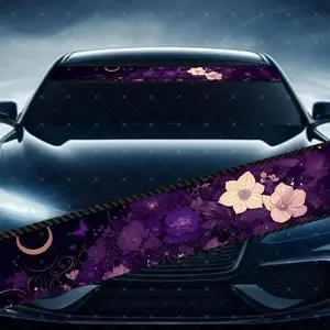 Beautiful Flower Car Windshield Sticker, Decorative Vinyl Decal, Scratch Cover Waterproof UV Protection, Suitable for All Cars