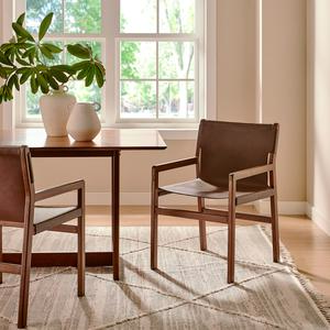 Orín   Leather Dining Chair in Nutmeg Brown