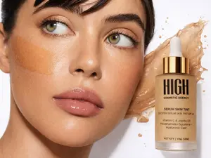 Booster Serum Skin Tint SPF 40 by High Cosmetic Agency, Tinted Moisturizer with Niacinamide & Hyaluronic Acid, Lightweight Buildable Coverage, Broad Spectrum Sunscreen Protection, Hydrating Glow, Skincare Formula, Medium Sage Shade with Neutral Undertones