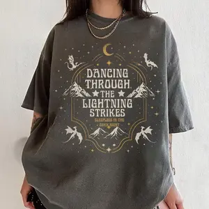 Comfort Colors Onyx Storm Vintage T-shirt Dancing Through The Lightning Strikes Dragon Retro Tshirt Dragon Lover Gift Inspired Tee Fly Or Die