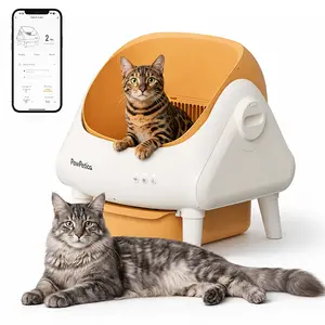 PawPetica Self Cleaning Cat Litter Box, Automatic Litter Box, Safety Protection for Multi Cat, APP+ Panel Control, Odor Removal, 10.5L Bin