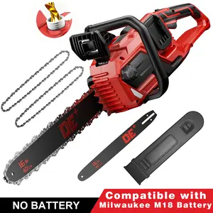 16-Inch Brushless Cordless Electric Chainsaw for Milwaukee M18 Battery | Heavy Duty Power Tool with Auto Oiler & Low Kickback Bar | for Tree Trimming, Wood Cutting, Pruning | Yard Work Machines