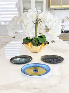 Gold and Blue Evil Eye Shape Serving Plate
