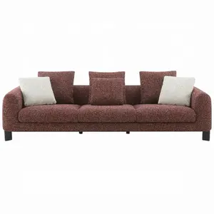 Modern Maroon Tweed Sofa Set – 3 Seater Sofa with Accent Chair (Bundle Available)
