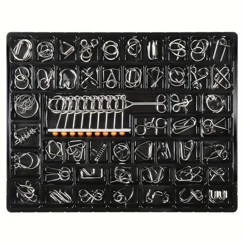 50pcs metal intelligence unlock puzzle Luban lock hole Ming lock nine chain complete set of puzzle, suitable for birthdays, Christmas, Thanksgiving, Halloween, New Year gifts