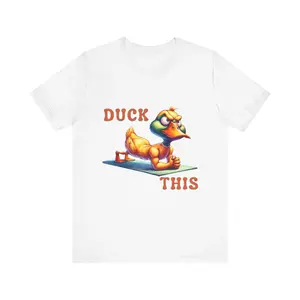 Duck This Funny Yoga Tee, Unisex Shirt, Gift for Yoga Lovers, Quirky Exercise Apparel, Humorous Fitness Top, Perfect for Parties