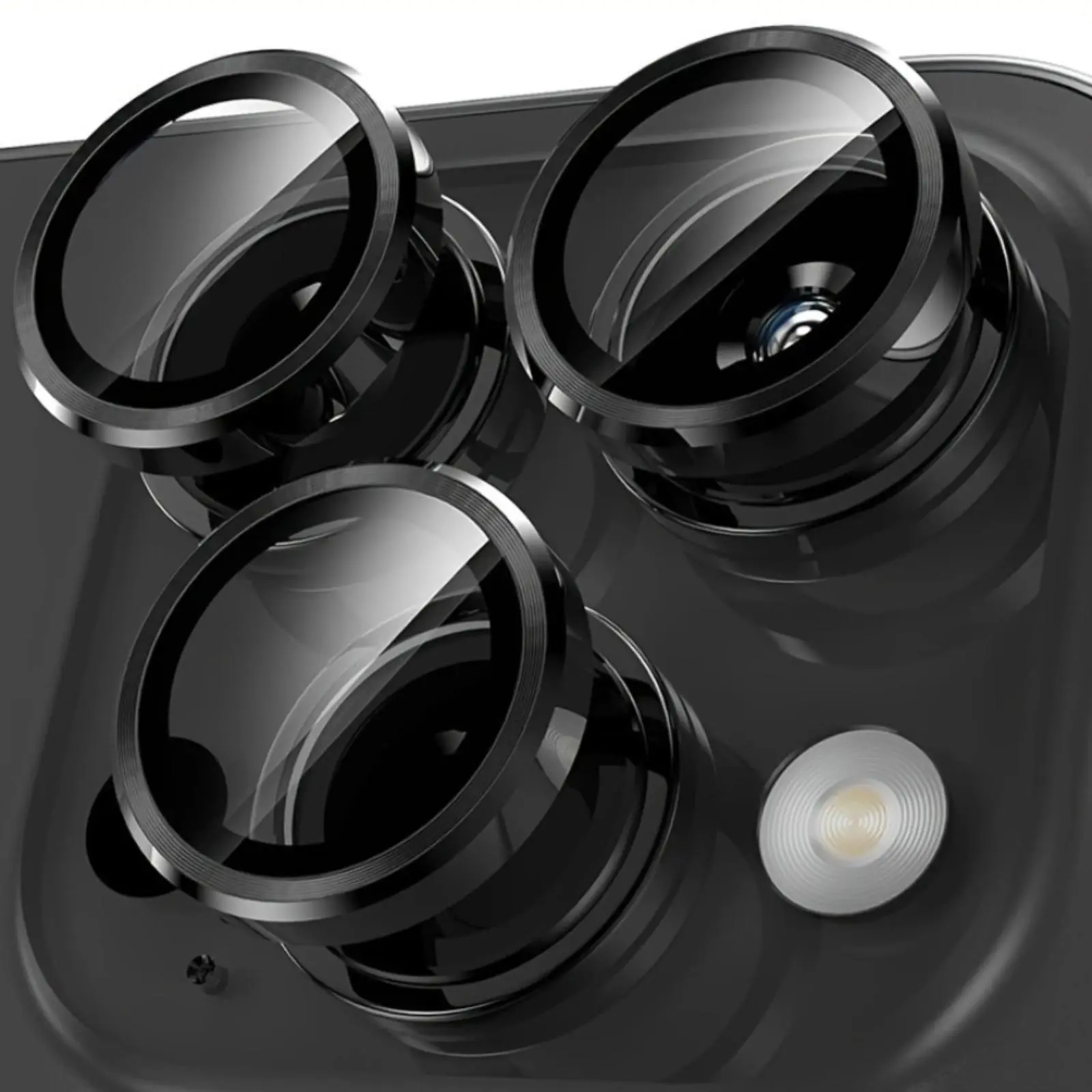 Tempered Glass Camera Lens Protector, Full-Coverage Protective Lens Protector Phone Accessory Compatible with iPhone 11/12/13/14 Plus/15/16/17 Pro Max, Protection, Cellphone, Smartphone