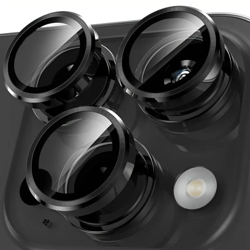 Tempered Glass Camera Lens Protector, Durable Protector, Full-Coverage Protective Lens Protector Phone Accessory Compatible with iPhone 11/12/13/14 Plus/15/16/17 Pro Max, Protection, Cellphone, Smartphone, Mobile Accessory