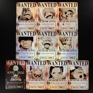 Straw Hat Wanted Bounty Posters Don Trading Cards Set - 10 Unique Textured Foil Pieces with Card Design for Play