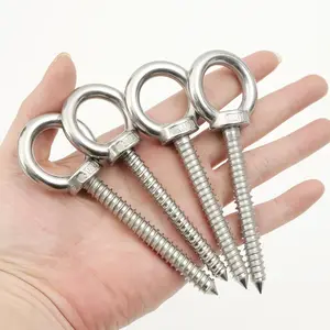 4PCS 5 Inch Eye Hooks - M10 Screw in Eye Hooks for Yoga Hammock Stand, Swing Chair, Indoor & Outdoor Uses