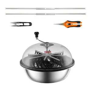 VEVOR Leaf Bowl Trimmer, 16'' Trimmer Bowl, Manual Bud Trimmer with Stainless - Steel Blades for Twisted Spin Cut, Clear Visibility Dome, Foldable Herb Drying Rack and Hand Pruner IncludedVEVOR Super Brand Day