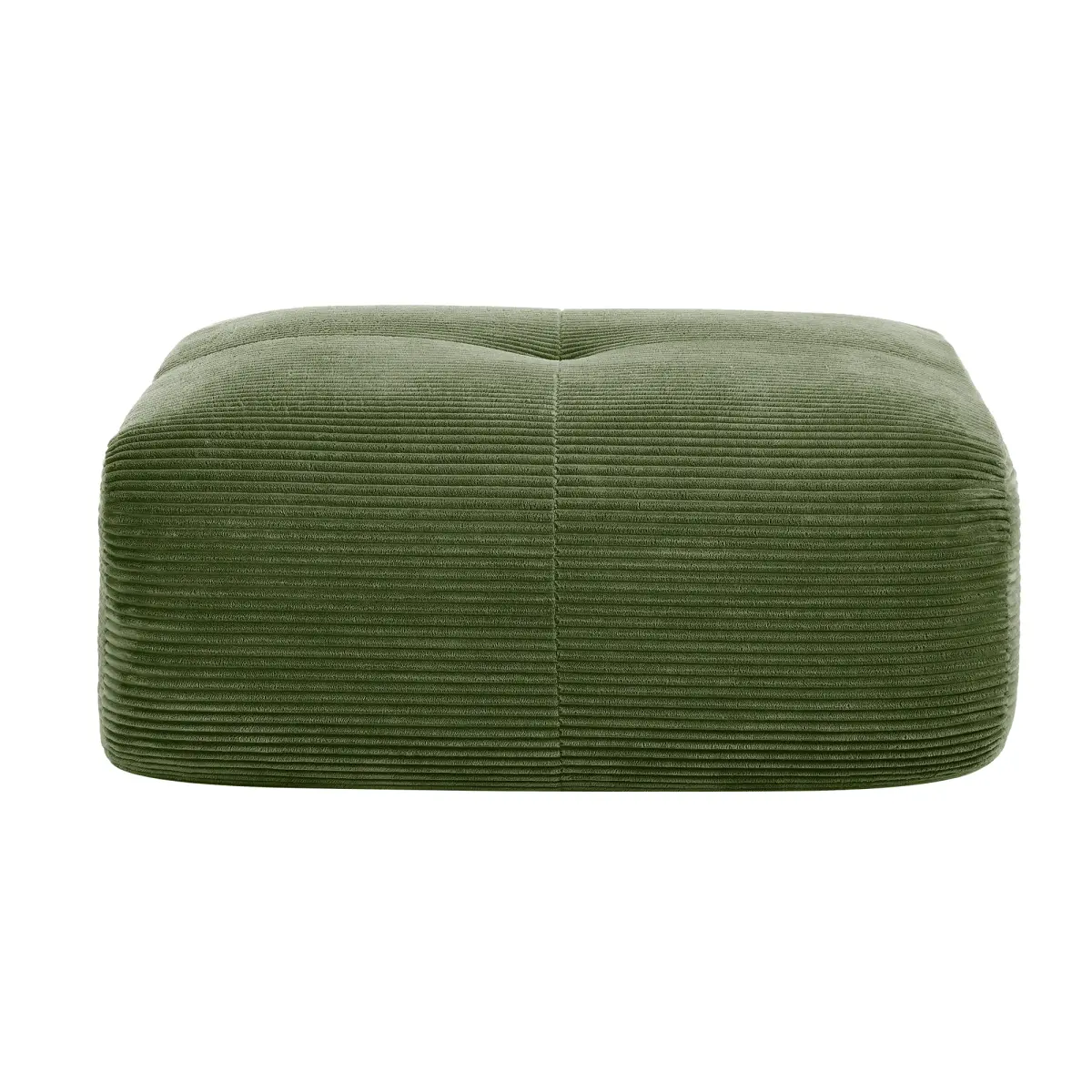 Olive Green Corduroy L-Shaped Corner Sofa with Pillows - Modern Modular Sectional Sofa, Upholstered Comfy Oversized Chaise Lounge, Adjustable Back, Multi-Seat Single-Box Indoor Living Room Couch for Apartments, Modern Sectional Sofa